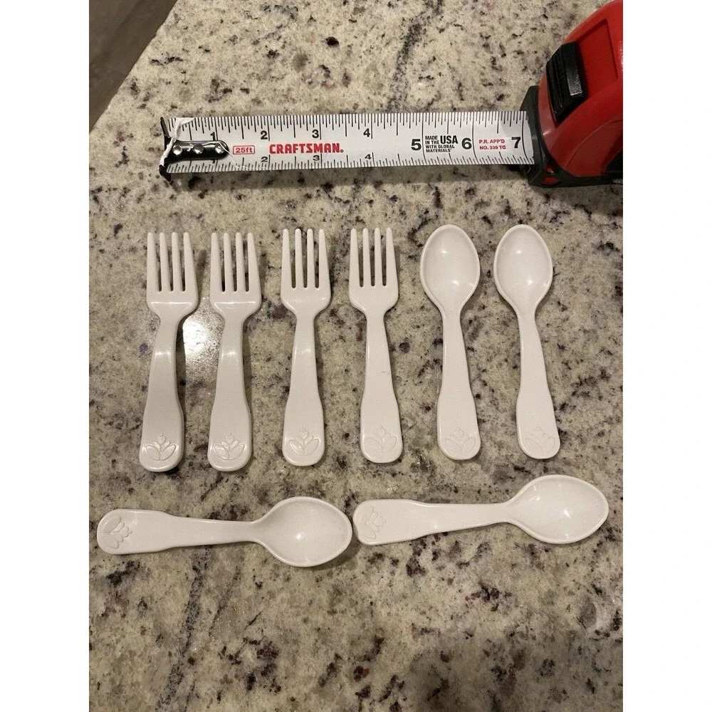 Vintage Fisher Price 1980s Cutlery Set Fun With Food Spoons Forks Korea